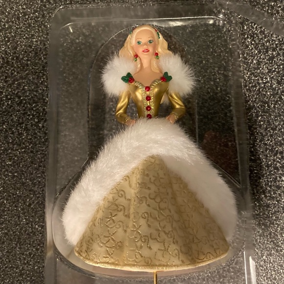 NIB Vtg Happy Holidays Barbie Stocking Hanger 1995 Hallmark for Mattel - Picture 2 of 15